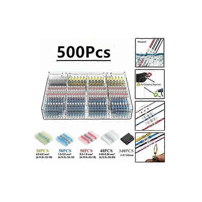 500Pcs Electrical Solder Terminals Heat Shrink Tubing