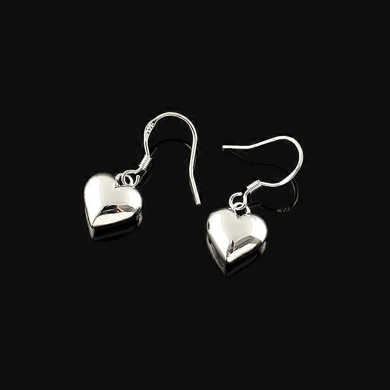 Puffed Heart Drop Earrings