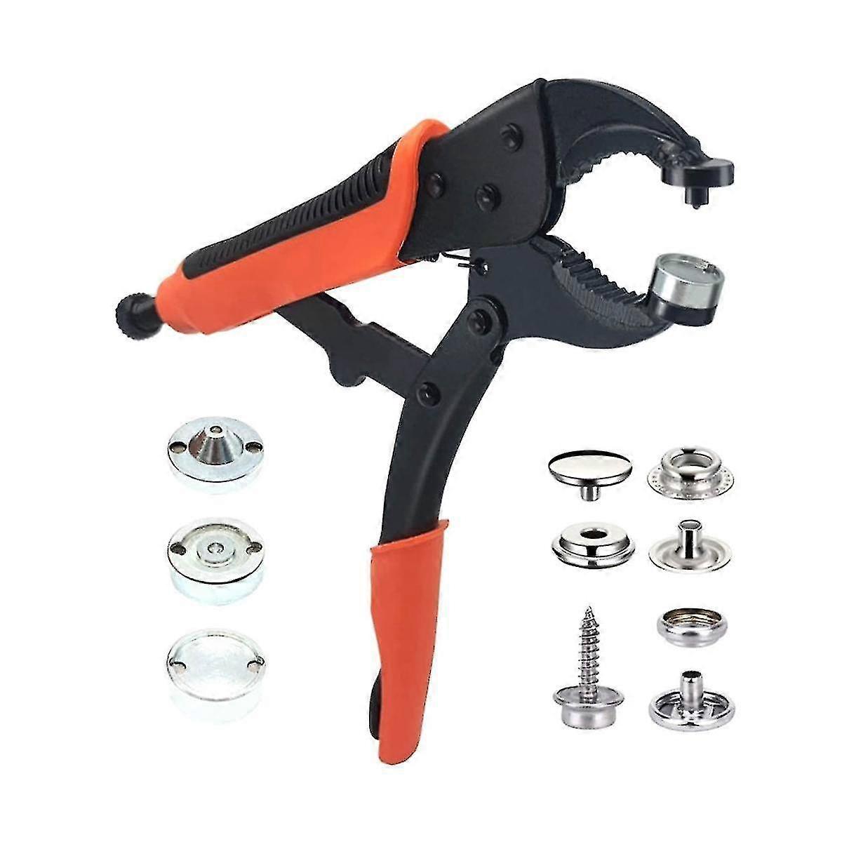 Snap Fastener Tool Adjustable Snap Setter Tool With 15mm Snaps For Boat Cover, Replacing Metal Snaps, Canvas, Sewing