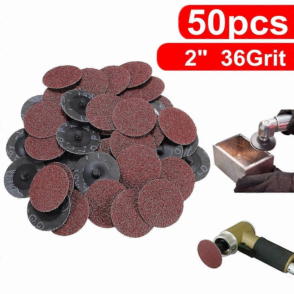 50pcs 36 Grit 2'' Δίσκοι λείανσης γυαλόχαρτου κλειδαριάς τύπου R Roloc λειαντικό