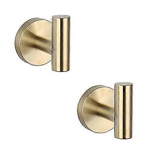 Set med 2 krokar i borstat guldfärgat rostfritt stål 304 för badrum