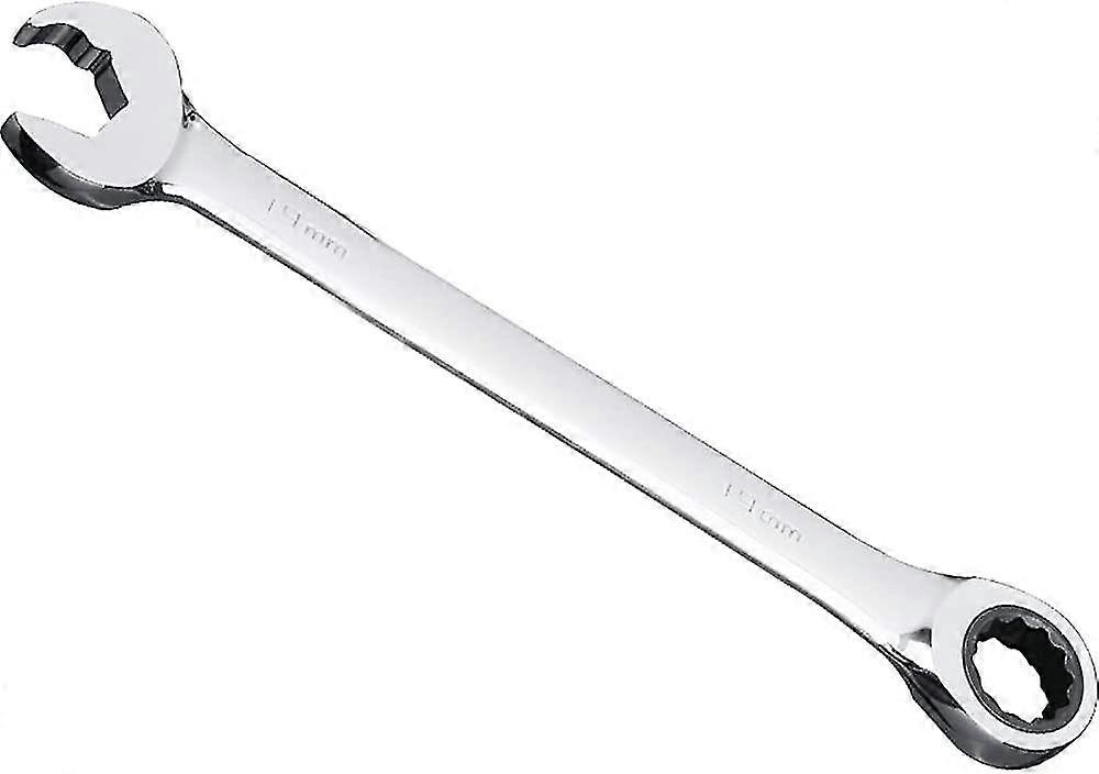 Llave combinada de trinquete con cabeza recta, 9 mm, plata