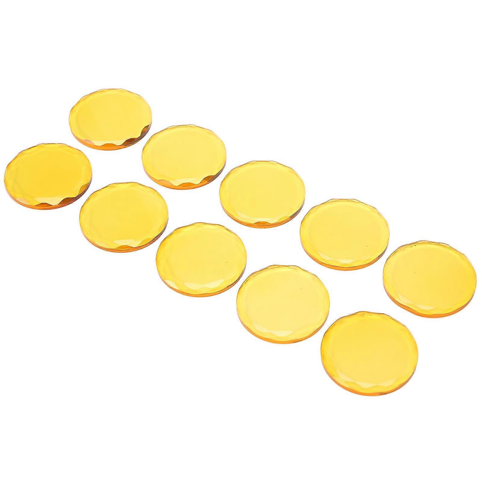 10pcs Round Glass Eyelashes Adhesive Glue Pallet Holder for Eyelash Extension GraftingYellow