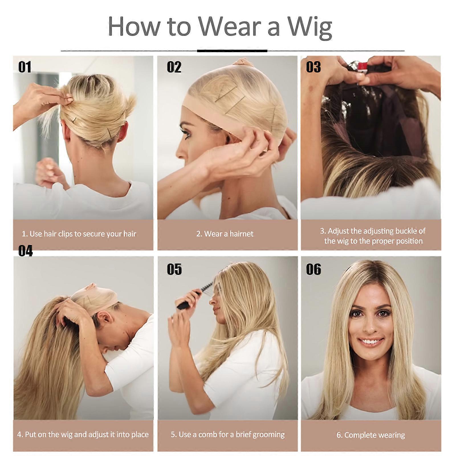 Women's Fashion Lifelike Wig Fluffy Short Bangs High Temperature Silk Material Hair Net Pink Model: LC210-1