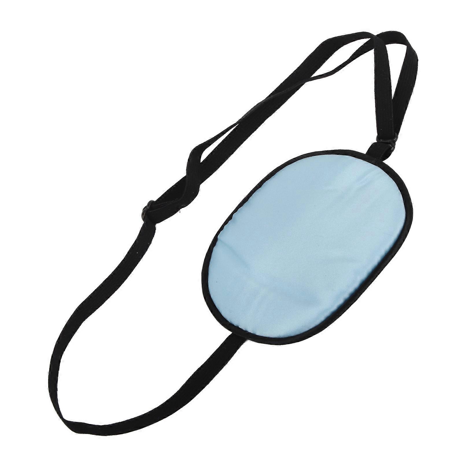 Amblyopia Eye Patch Silk Cotton Elastic Strap Full Cover Light Blocking Strabismus Eye Pad for AdultsBlue