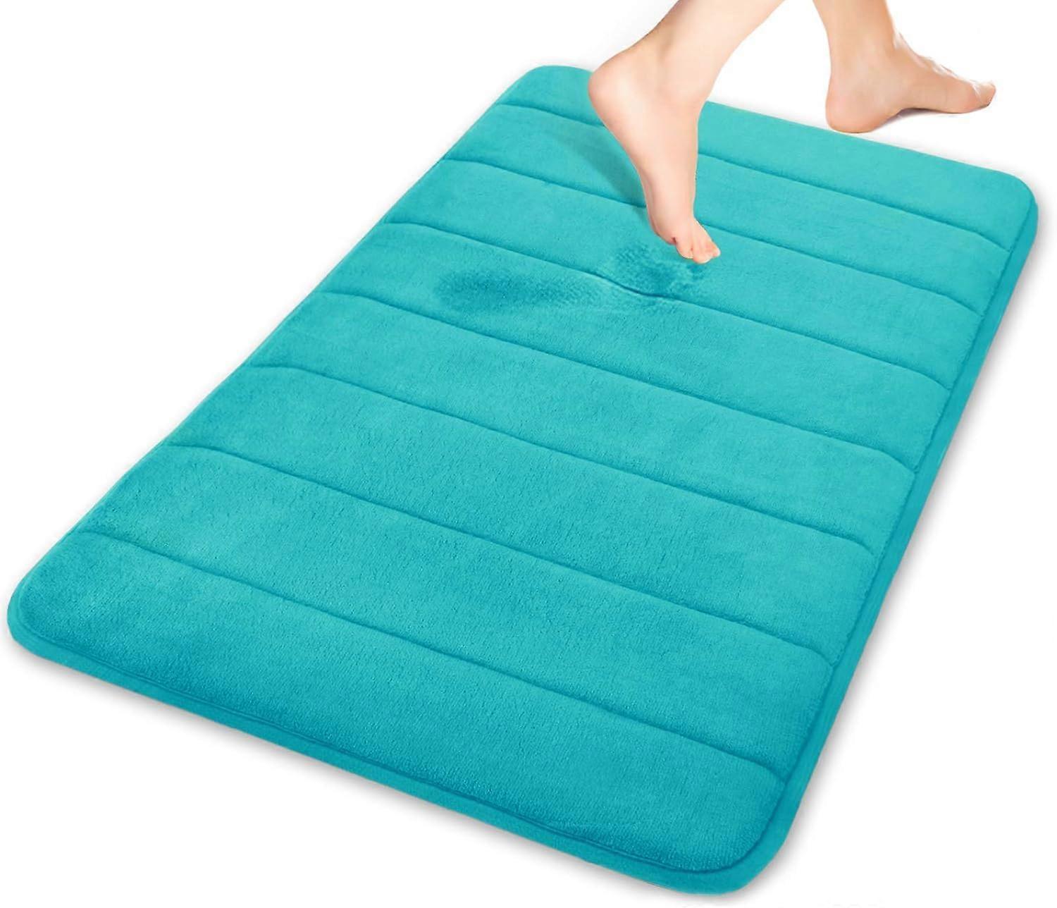 HEYTEA Memory Foam Bath Mat Large Size 31.5 by 19.8 Inches, Soft and Comfortable, Super Water Absorption, Non-Slip, Thick, Machine Wash, Easier to Dry