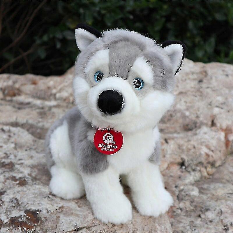 Huamade 11 " / 28 سنتيمتر لطيف Samoyed الكلب محشوة لعبة لينة الكلاب البيضاء جرو القطيفة الحيوانات اللعب هدايا عيد الميلاد عيد الميلاد