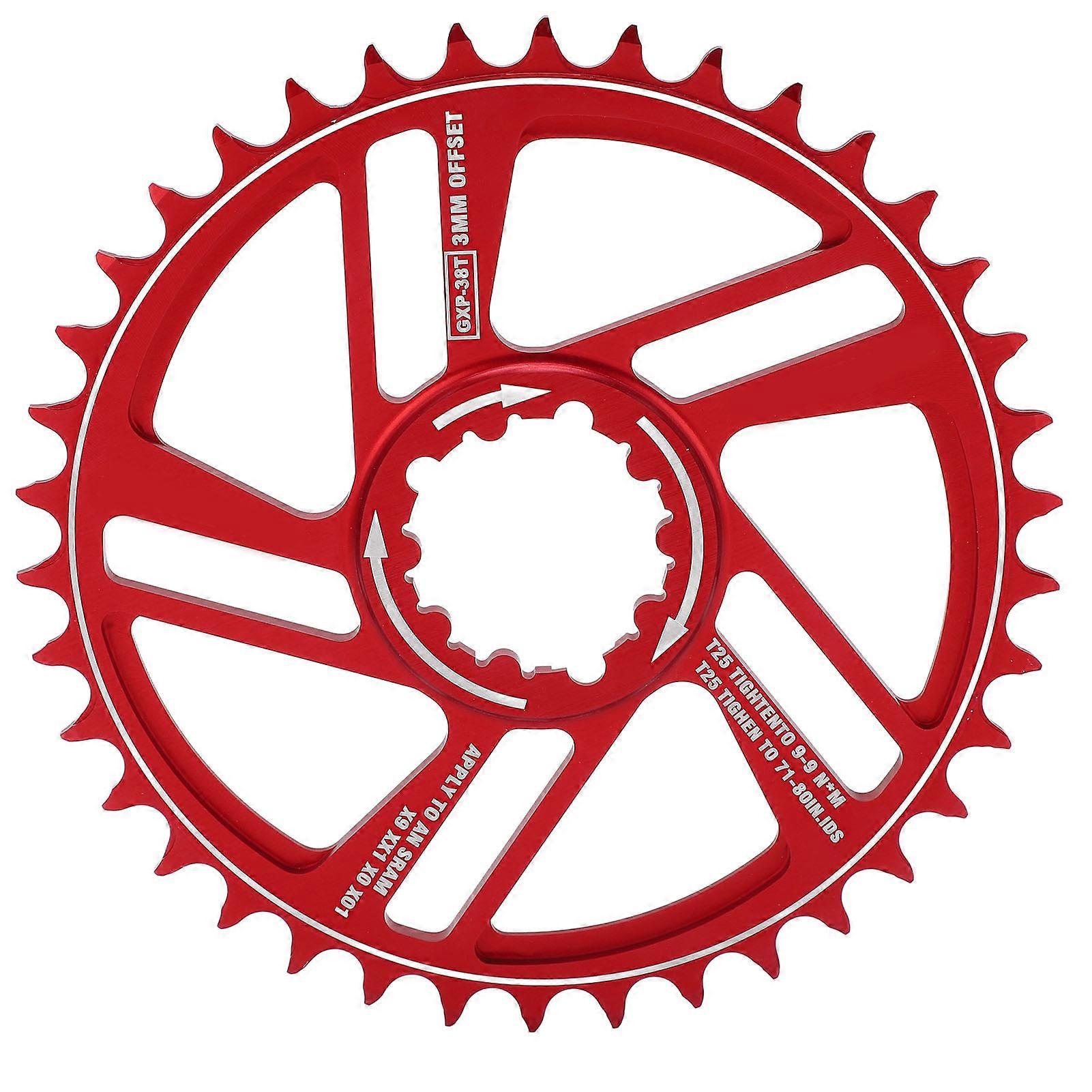 Lebycle Bicycle Chainring 38T Chainwheel 3mm Offset Direct Mount Narrow Wide Chainring for SRAM GXP Crank