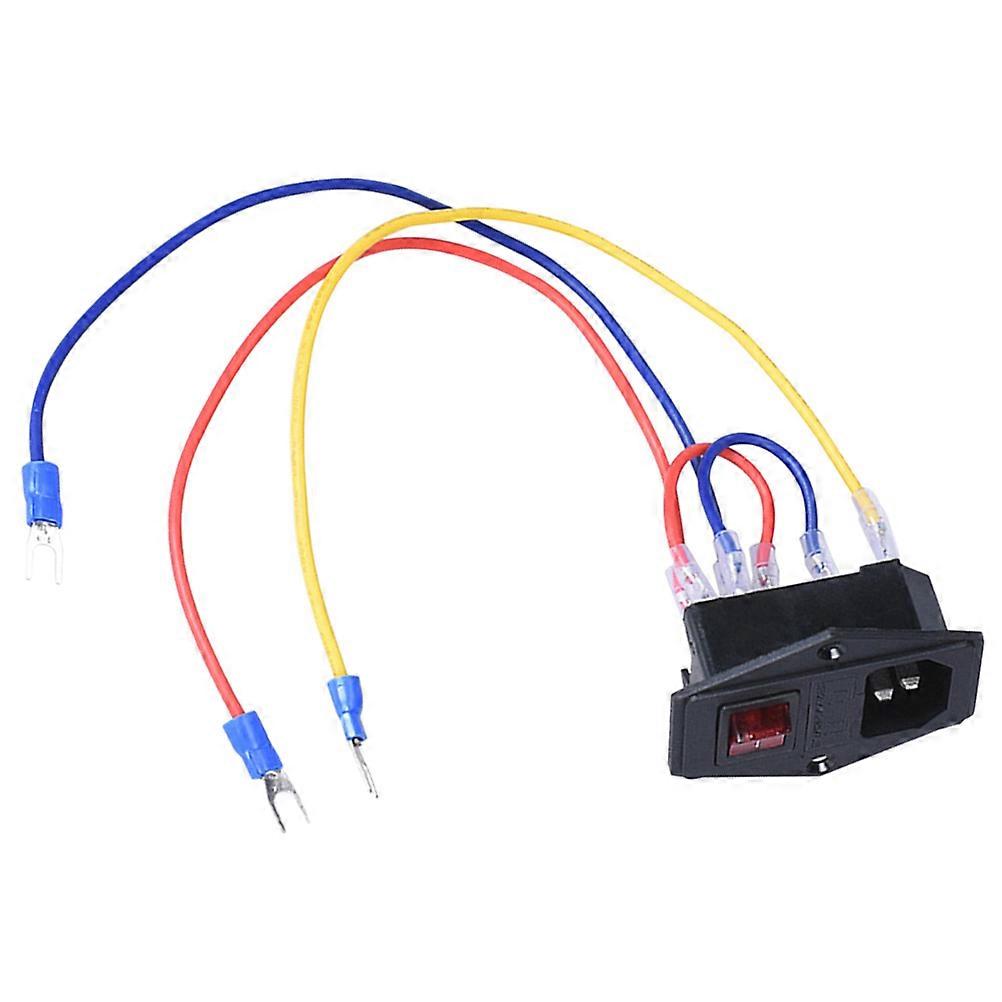 15A 110/220V Power Switch Power Outlet Rocker Switch Module Plug with Fuse for 3D Printer Parts (Black)