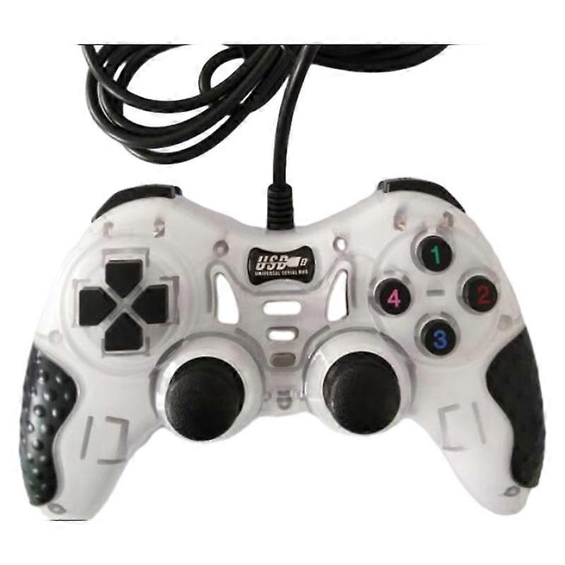 USB-Vibrationsregler Transparenter Farb-Gamecontroller PC-Computer-Controller 3D-Joystick