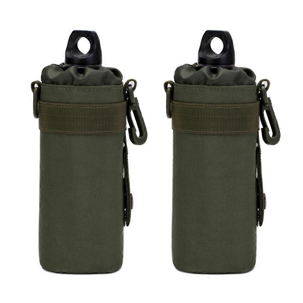 2st Resevattenflaskhållare bärbar för vandring, Armygreen