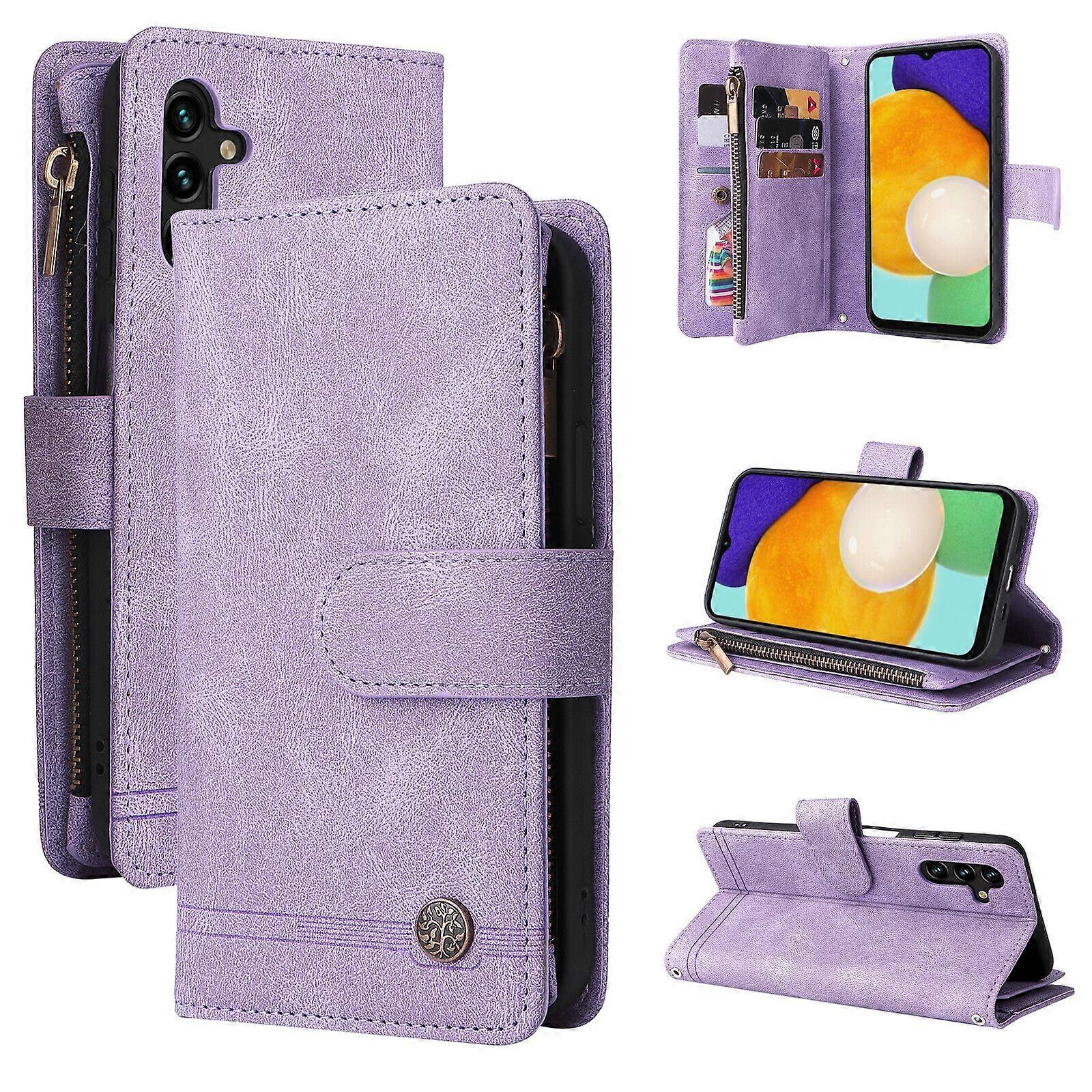 Case for Samsung Galaxy A13 5G Leather Flip Folio Case with Credit Card Holder Money Pocket Magnetic Buttons Wallet Case Kickstand Shockproof Protecti