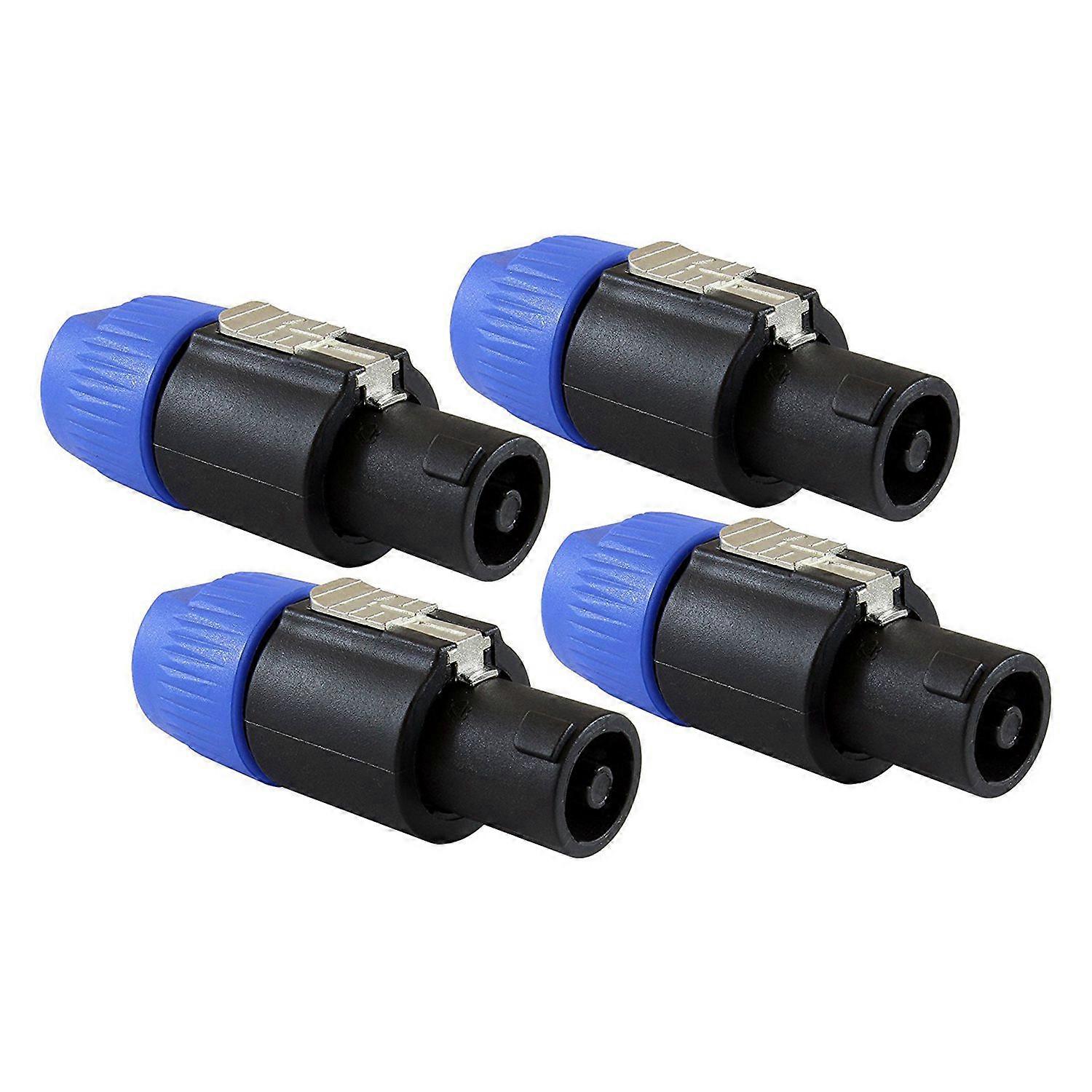 Speaker Plug Twist Lock 4 Pole Speaker Plug compatible with Speakon NL4FC, NL4FX, NLT4X, NL2FC - 4 PACK