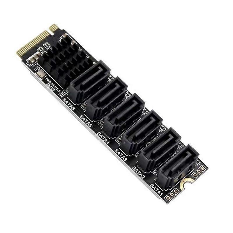 M2 PCIE 3.0 to 6-Port Sata 3.0 Expansion Card Computer Desktop Solid State Card