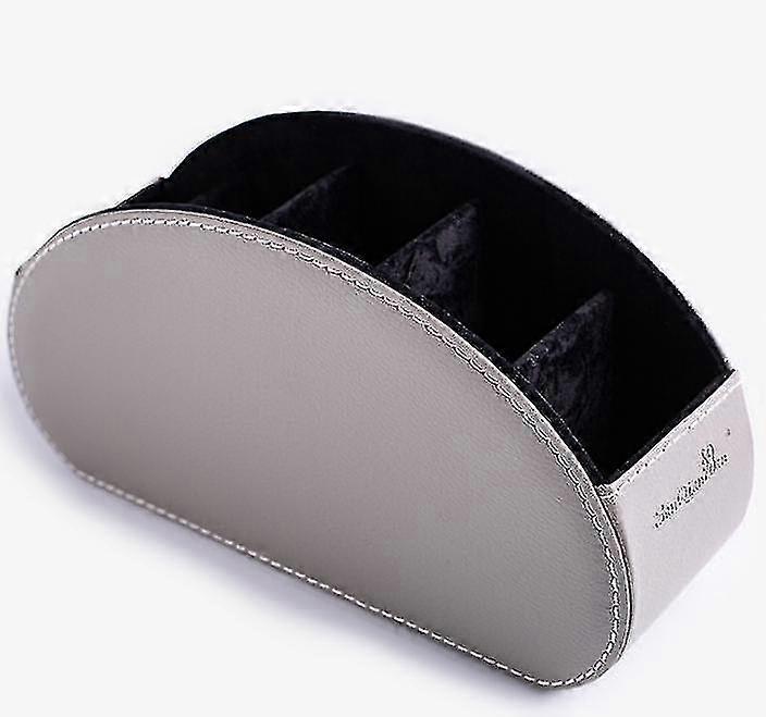 Remote Control Holder Organizer Box Leather Multi Functional Office OrganizationGray