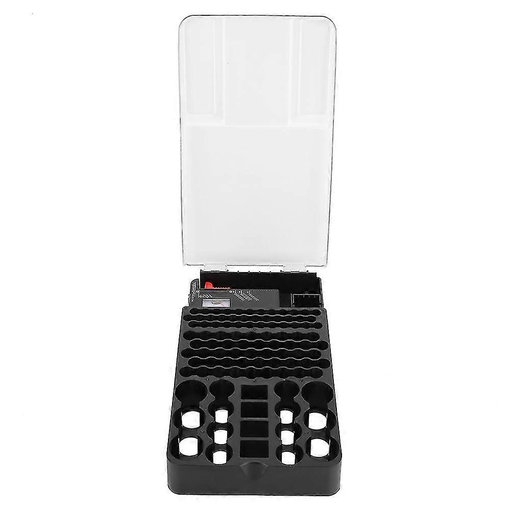 Battery Storage Box Case Container Organizer with 104 Grids and Pointer Type Battery Tester