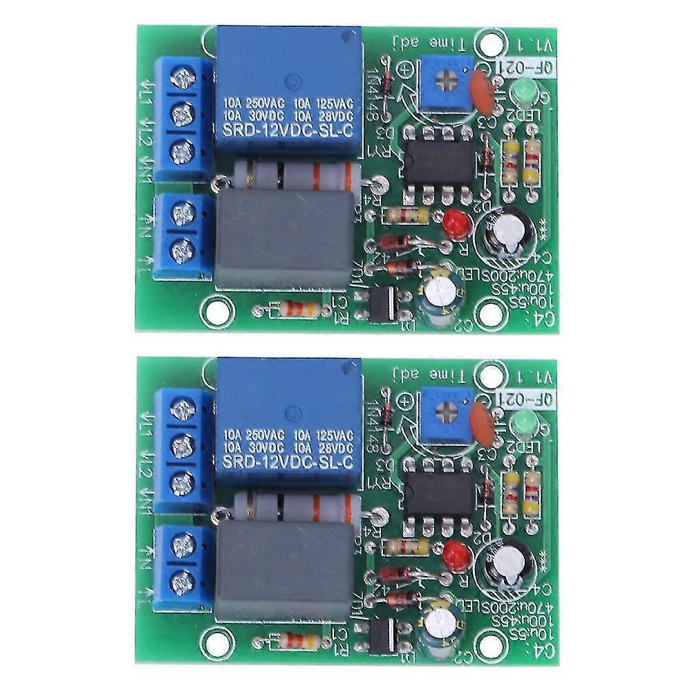 Industrial Control Elements 2PCS Time Delay Relay Module for Monostable Circuit (100-240V)