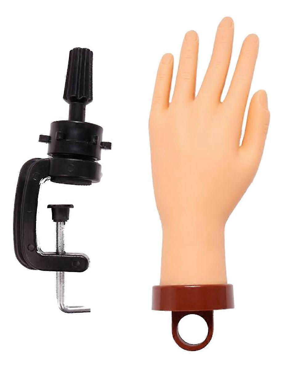 Nail Art Model Hand Practice Hand With Stand, Nail Art Practice Hand Model Stand Fake Hand Simulation Soft Hand Model With Fixed Desktop Stand Display