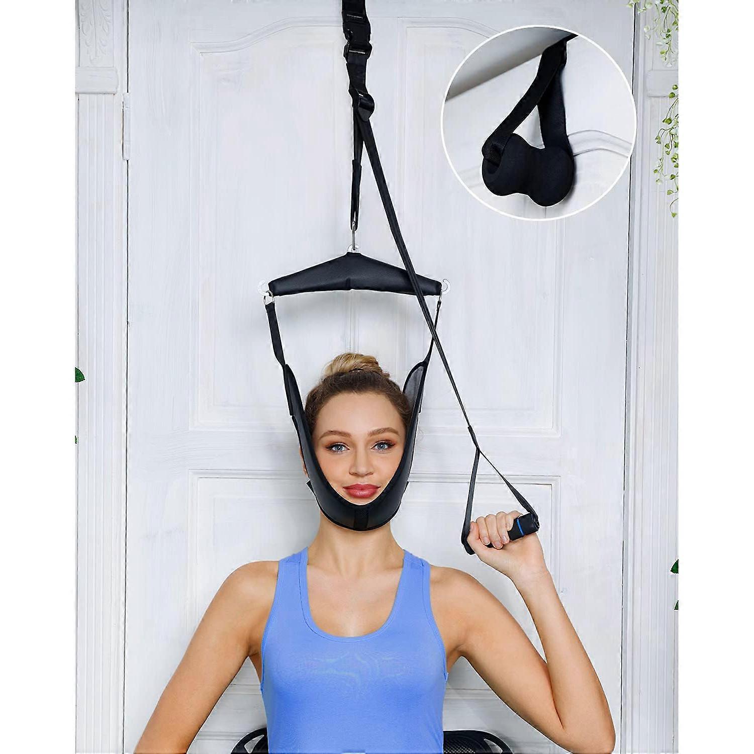 Cervical Neck Traction Device Over Door for Home, Portable Neck Stretcher Hammock
