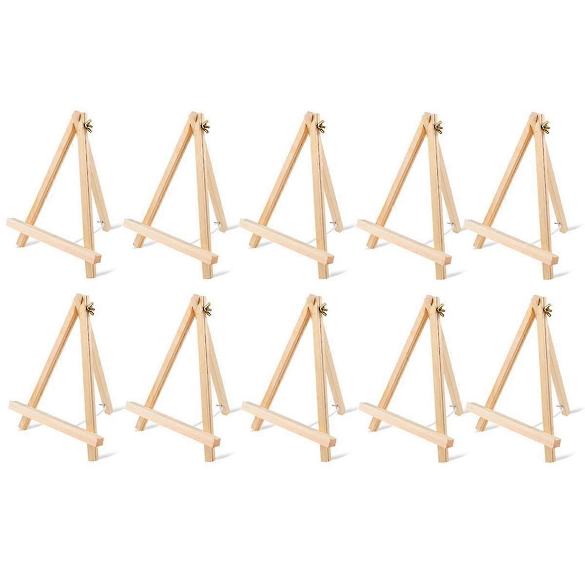 10PCS Wood Easels, 9 Inches Tabletop Easels, Tripod, Painting Party Easel, Kids Student Tabletop Ea