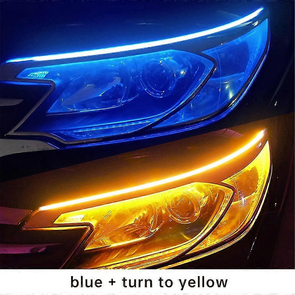 30/45/60cm 2 Pcs Slim Flexible Led Drl Strip Waterproof Car Daytime Running Light 12v