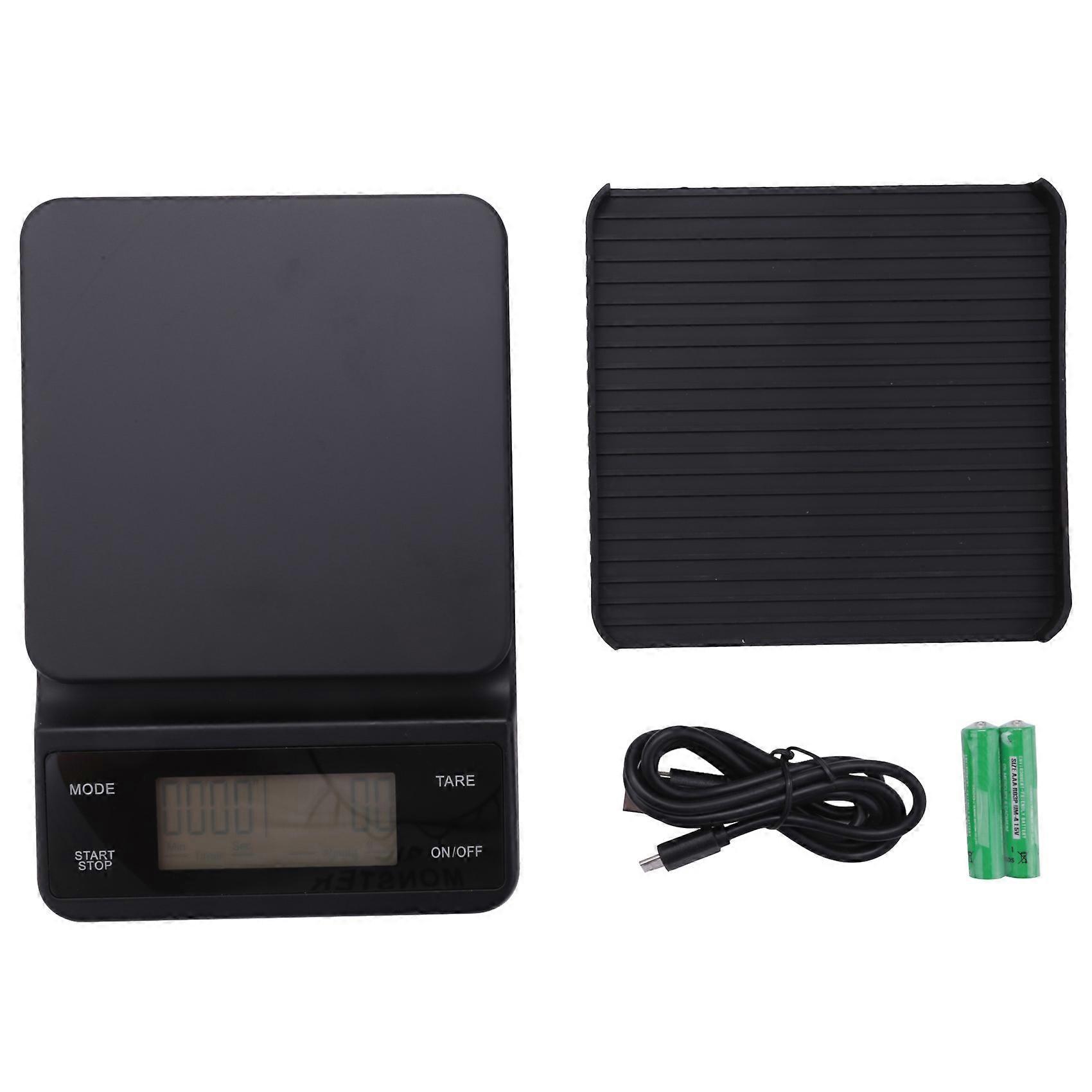 0.1G-3Kg Timer Coffee Scale Household Bluetooth Kitchen Charging Section