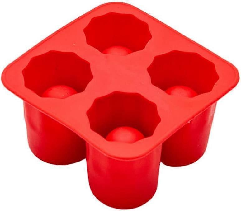 1 pack ice cube tray, freezer silicone ice cube molds, kitchen accessories (red)