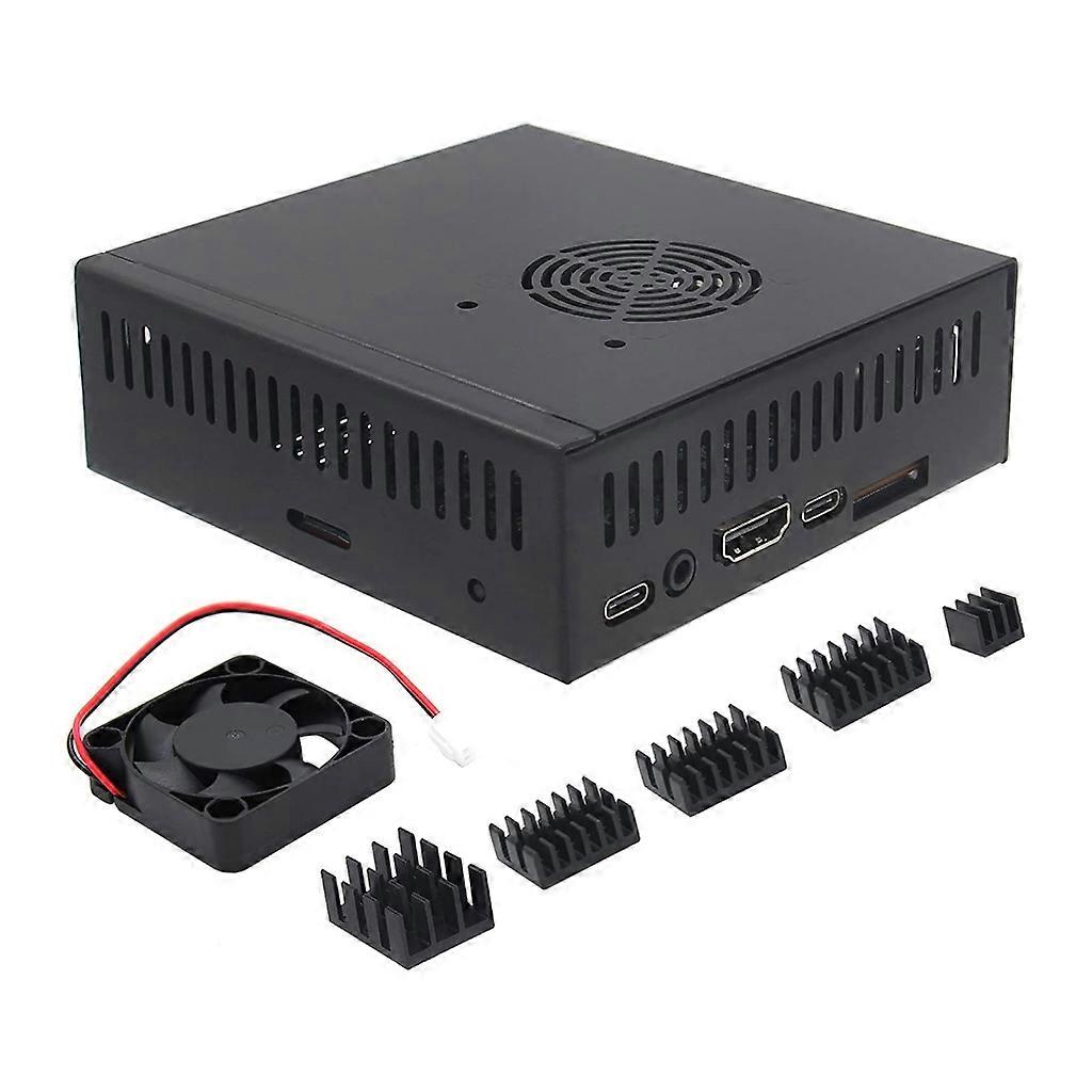 per Orange Pi 5 Case - con Ventola di Raffreddamento 5V e Dissipatori di Calore in Alluminio - Modello N506