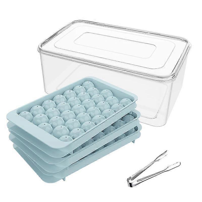 Round Ice Cube Tray With Lid Bin Ice Ball Maker Mold