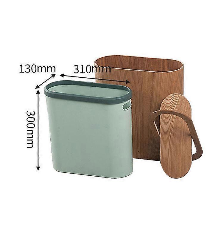 Trash Can Wooden Nordic Style Household Bedroom Waste Bin With Cover Upscale Hotel Toilet Creative Durable Paper Basket Trash Cans & Wastebaskets