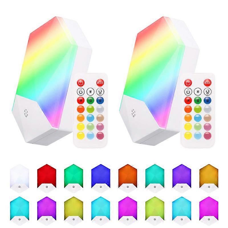 16 Colors Changing RGB LEDs Night Lamp 2 PCS with 2 * Controller Brightness Adjustable Dimmable 4 Dynamic Lighting Modes Memory Function for Cloakroom