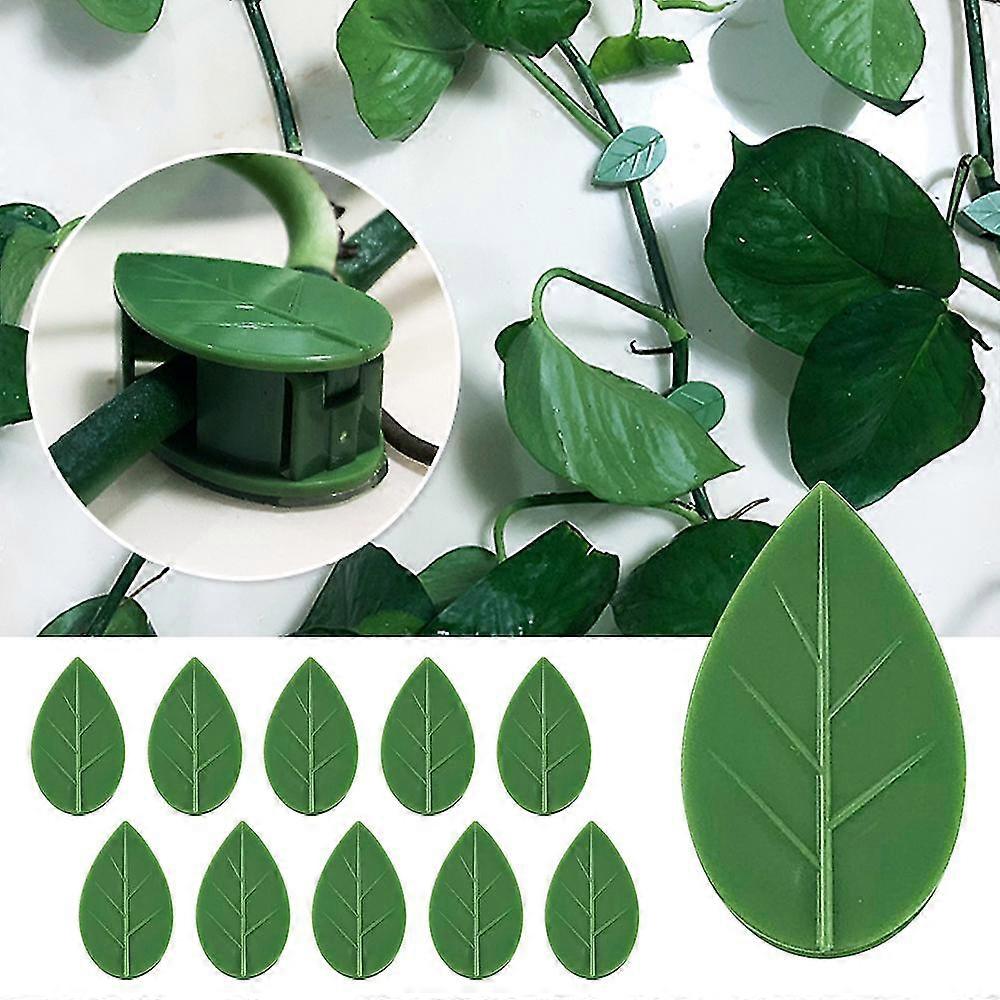30 Pcs Simulation Green Leaf Plant Climbing Wall Vine Leaf Wall Fixing Buckle Clips