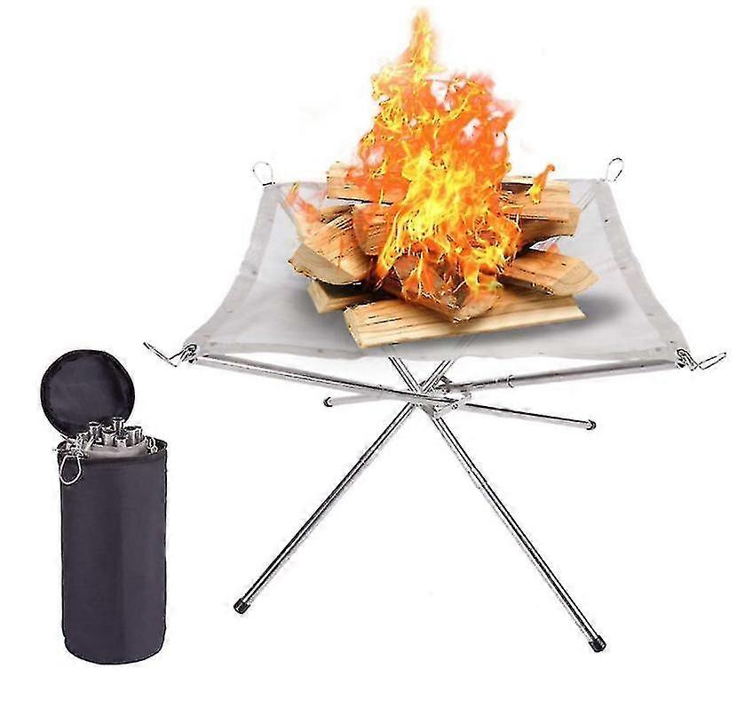 Mesh Eldstad Eldstad kollapsar bärbar picknick vandring bakgård brasa stativ