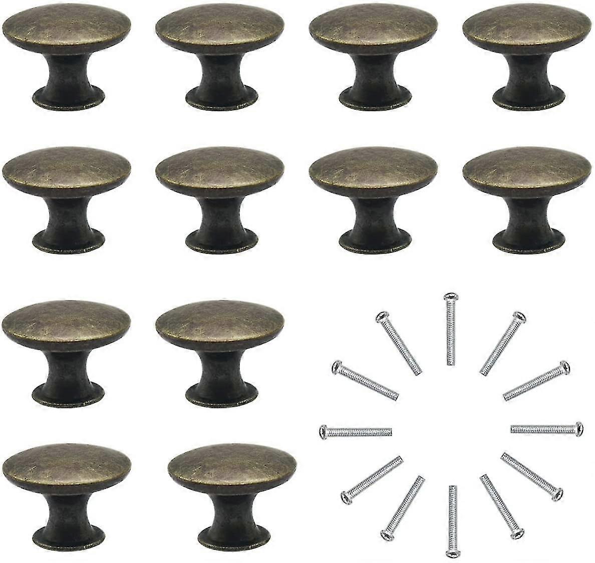 خزانة المقابض درج المقابض مجموعة من 12 الأثاث المقابض درج يعالج خمر النحاس العتيقة 30mm مقبض الباب لمطبخ درج خزانة