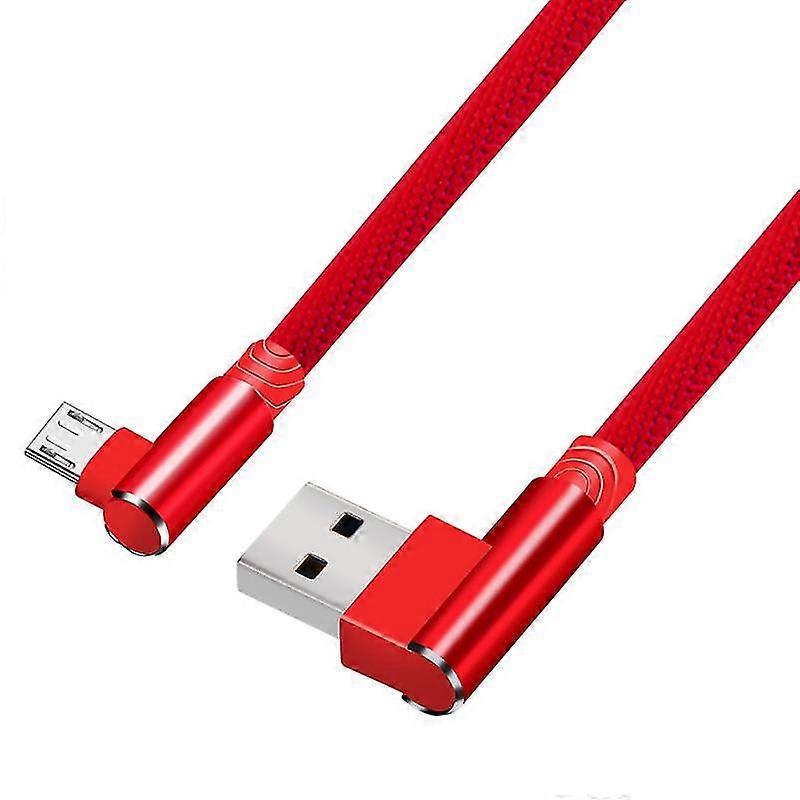 1m 2m 3m lading mikrokabel USB-plugg til 90 graders vinkel Micro Android ladelinjekontakt