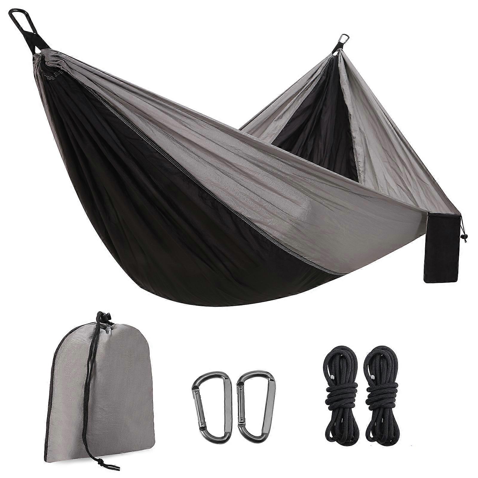 Durable Double Hammock for Camping and Leisure with Binding Ropes and Hooks