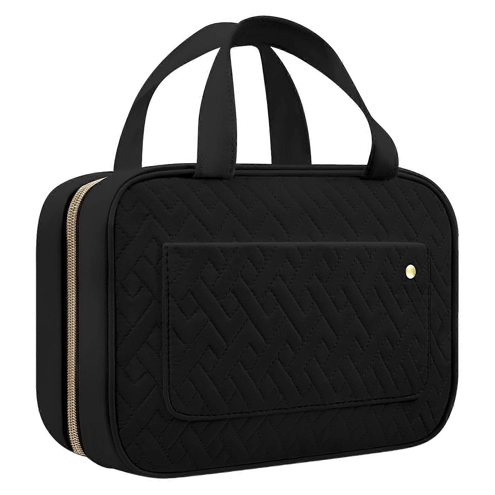 Folding Toiletry Bag Cosmetic Organizer with Handle Zipper Closure Large Capacity Multiple Compartments Wet Dry Separation Travel Makeup Bag Jikaix