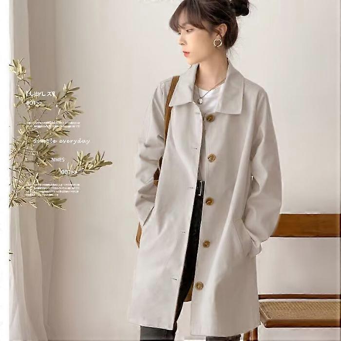 Trench da donna di media lunghezza inizio primavera e autunno tinta unita cappotto versatile