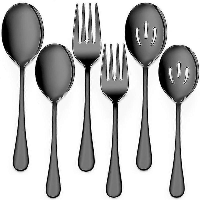 Serving Stainless Steel Buffet Catering Party Banquet Serving Spoons Forks Set Serving Spoons and F