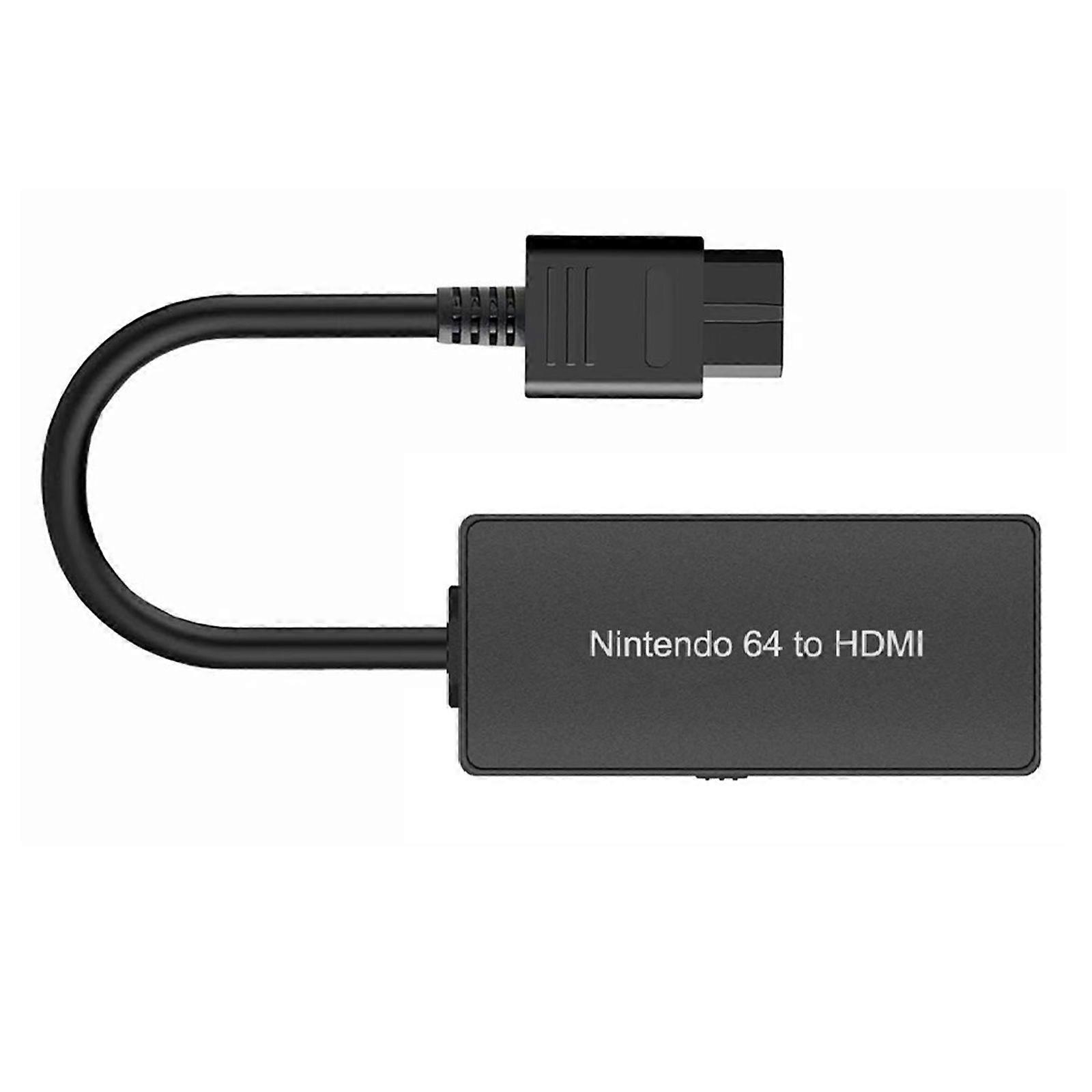 N64 to HDMI-Compatible Converter Conversion Adapter with USB Cable Black