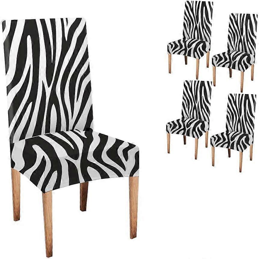 Parsons Chair Slipcover Set of 4 Zebra Animal Print Seamless Pattern or Seamless Background Parson Chair Slipcover Removable Washable Chair Protector