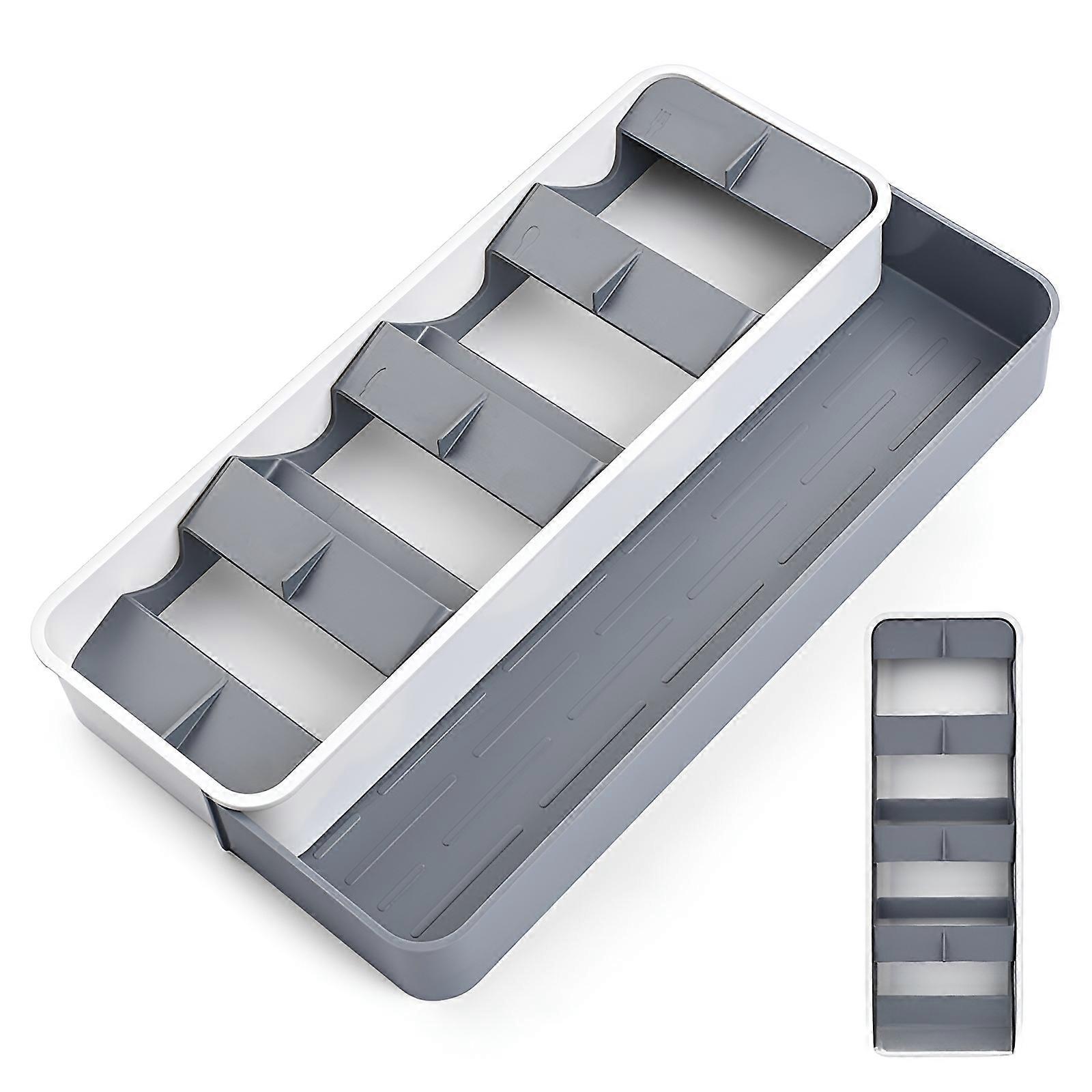 Kitchen Plastic suit Installation-free Tableware Chopsticks Storage Rack Retractable Drawer-type Knife, Fork and Spoon Storage Rack