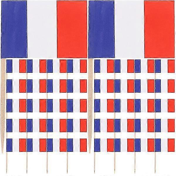 200pcs Flags Pattern Cupcake Toppers Cake Picks  Party Dessert Decorations