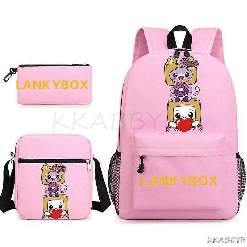 Lankybox حقيبة مدرسية الكرتون حقائب الكتف عارضة قماش حقيبة طالب كمبيوتر محمول Mochilas