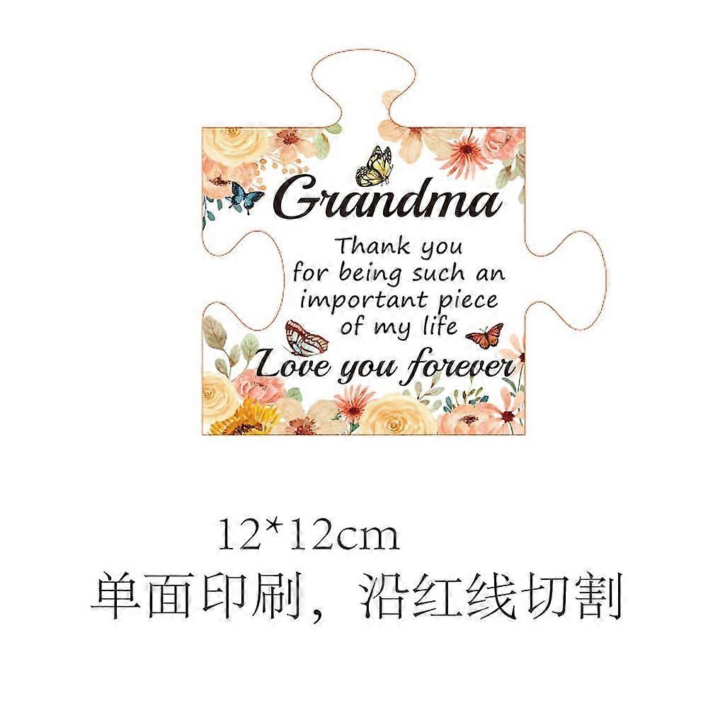 Printed Acrylic Puzzle Shape Ornaments Home Table Decoration Word 120x120x10mm