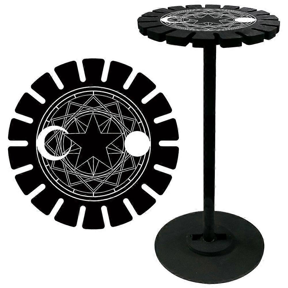 Wooden Wheel Wooden Display Shelf Black Holder Stand Rustic Divination Pendulum Storage Rack Witch Stuff Star 120x10mm Hole: 20mm