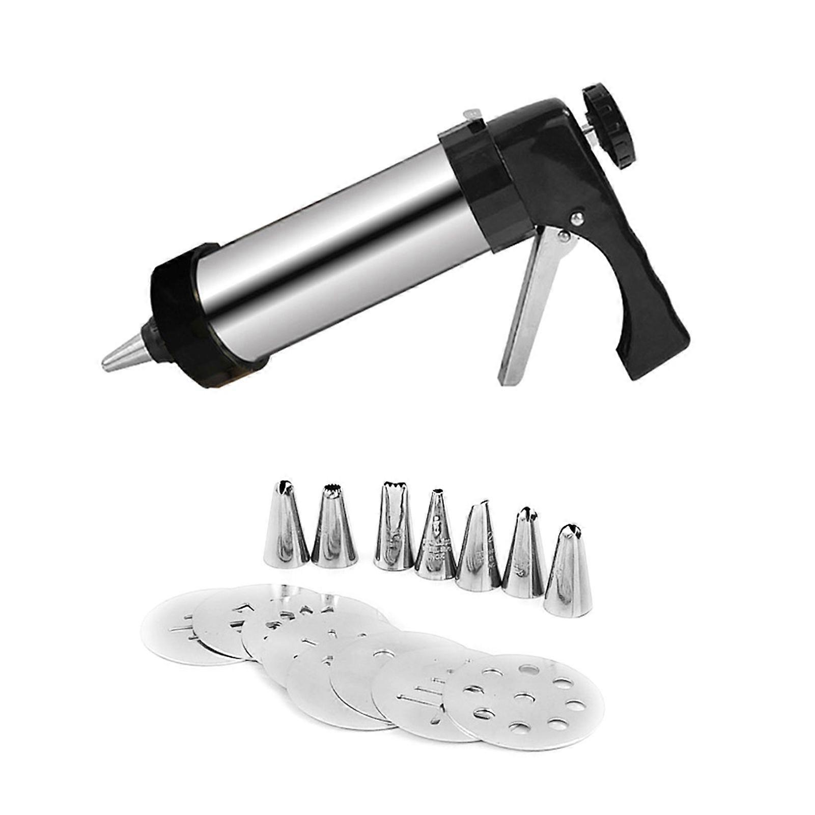 Cookie Maker Machine Cookie Press with 8 Nozzles Stainless Steel Decoration Machine Baking Tool for Cookies Cupcakes Pastries