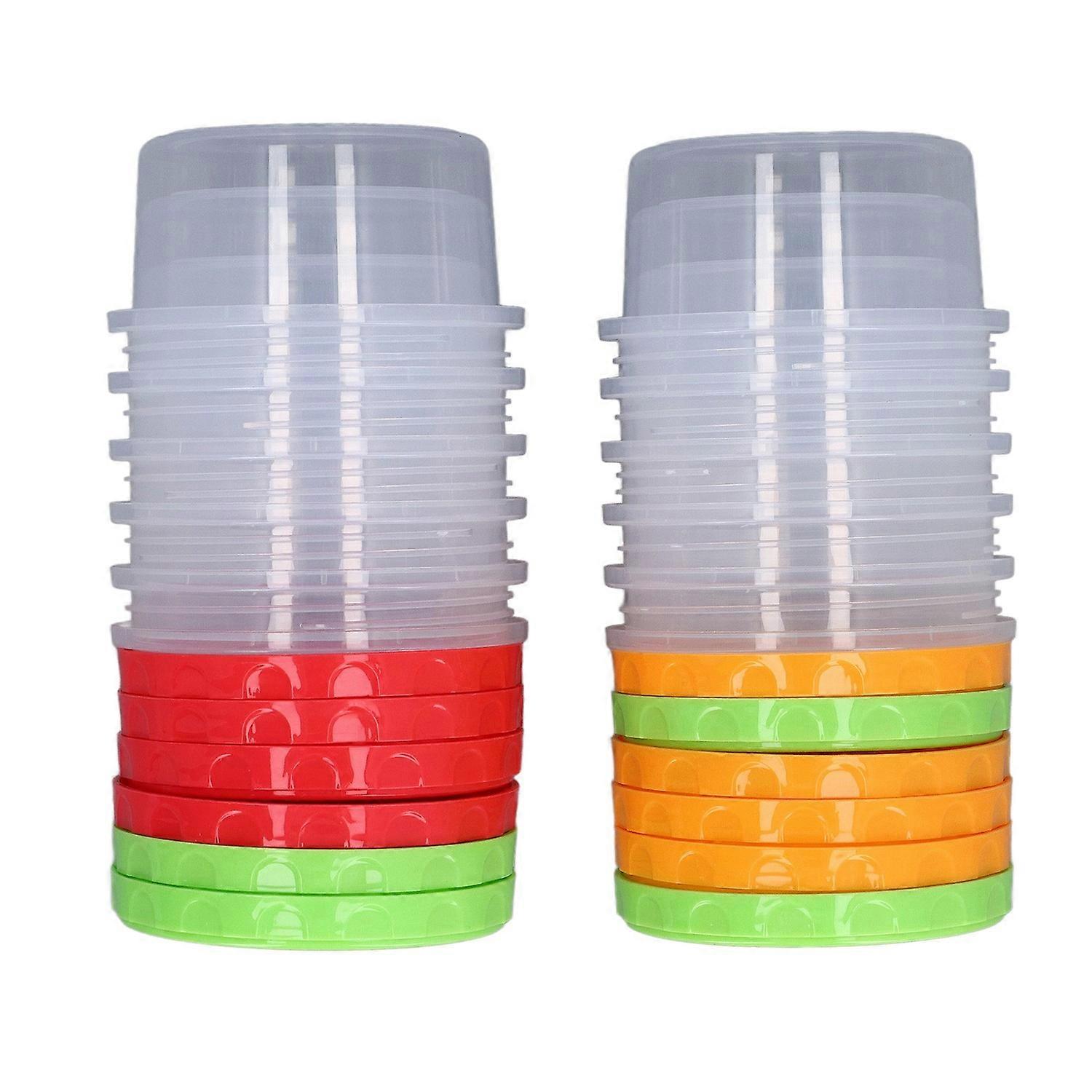 12 Sets 1 Cup Containers 8oz Stackable Reusable Round Plastic Food Containers with Lid for Portion C