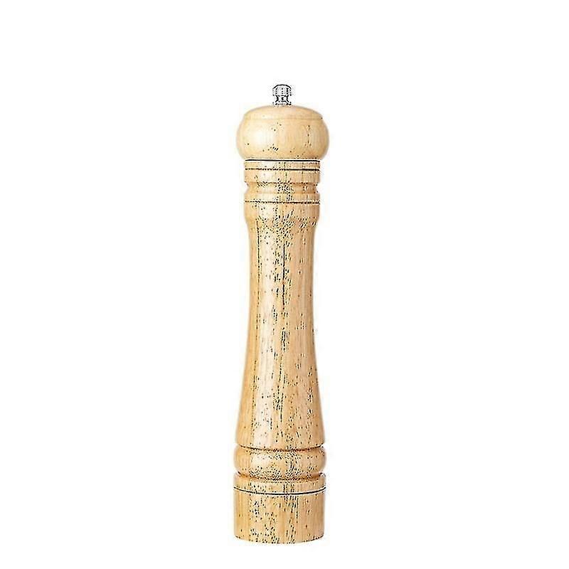 10" Oak Solid Wood Body Pepper Grinder With Adjustable Ceramic Grinding Mechanism Pepper Mill