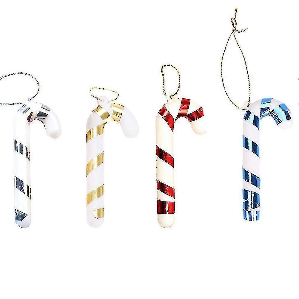 4pcs Christmas Tree Crutch Pendants Festive Adornments Random Color Strap